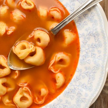 Brodo di carne (beef soup) with tortellini