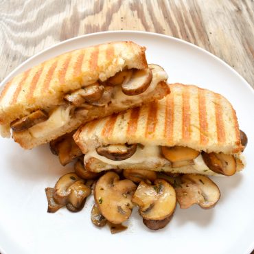 Mushroom and mozzarella toasted sandwich