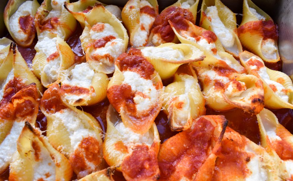 Conchiglioni (large pasta shells) filled with ricotta