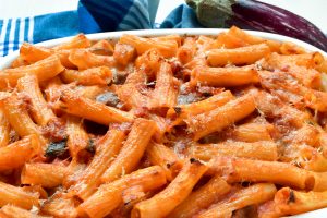 Eggplant (aubergine) pasta al forno (pasta bake)