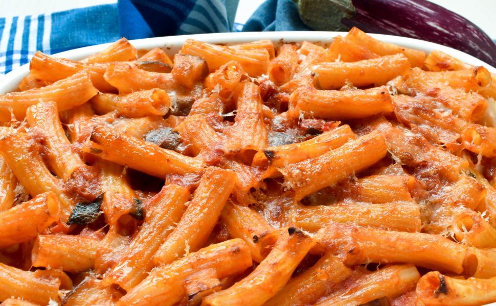 Eggplant pasta al forno (pasta bake)