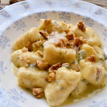 Potato gnocchi with creamy gorgonzola sauce