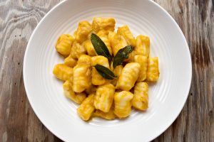 Potato gnocchi with pumpkin and sage sauce