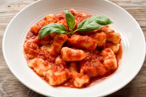 Potato gnocchi with tomato and basil sauce