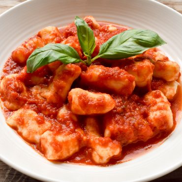 Potato gnocchi with tomato and basil sauce