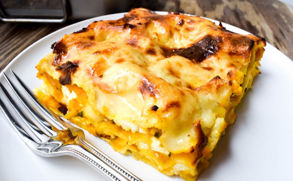 Pumpkin, sage and ricotta lasagne