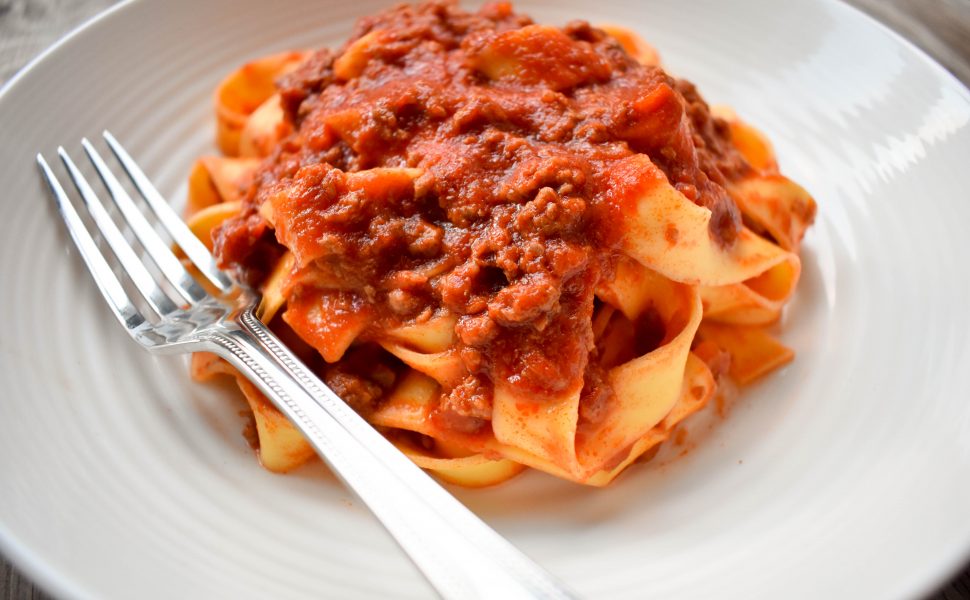 Pappardelle al ragù Bolognese style