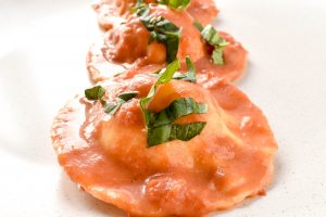 Ravioloni of smoked salmon