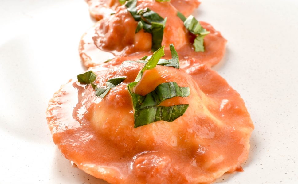 Ravioloni of smoked salmon