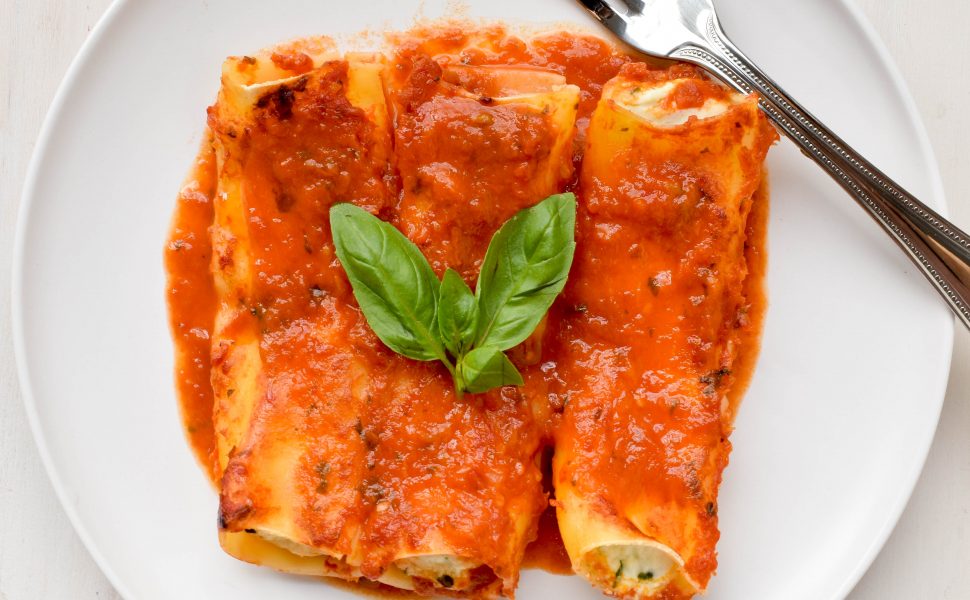 Ricotta and basil cannelloni