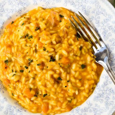 Risotto of pumpkin, sage and scamorza affumicata (smoked mozzarella)