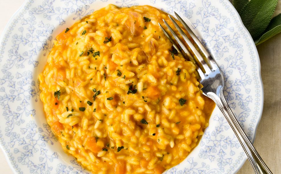 Risotto of pumpkin, sage and scamorza affumicata (smoked mozzarella)