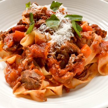 Tagliatelle pasta with braised beef ragù