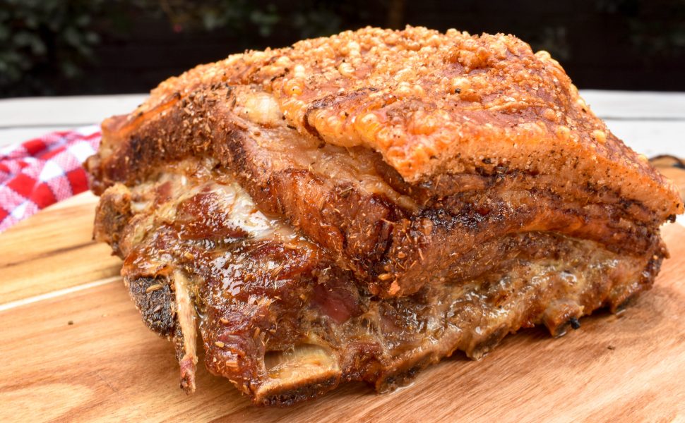 Slow roasted crispy pork belly
