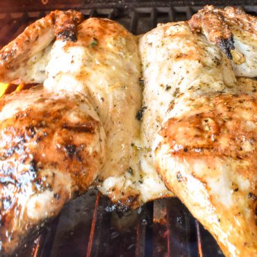 Barbecued Italian butterflied chicken