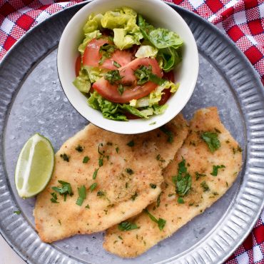 Oven-baked herbed chicken ‘cotoletta’ (crumbed)