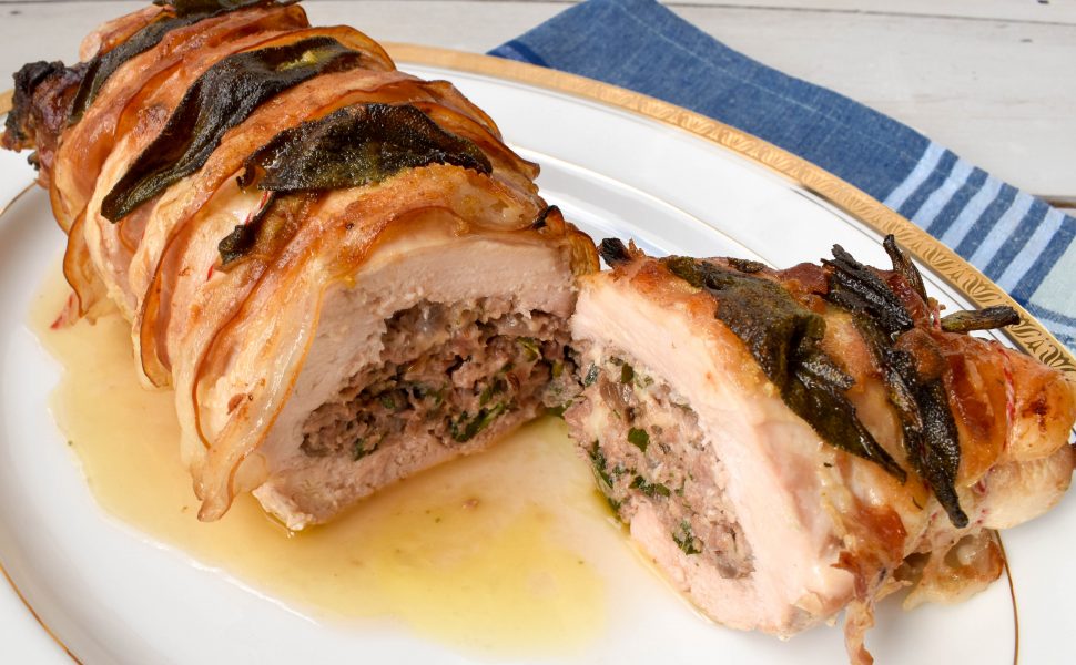 Rolled turkey with sausage and sage stuffing