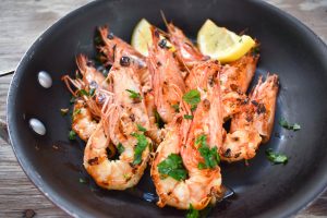 Garlic and chili prawns