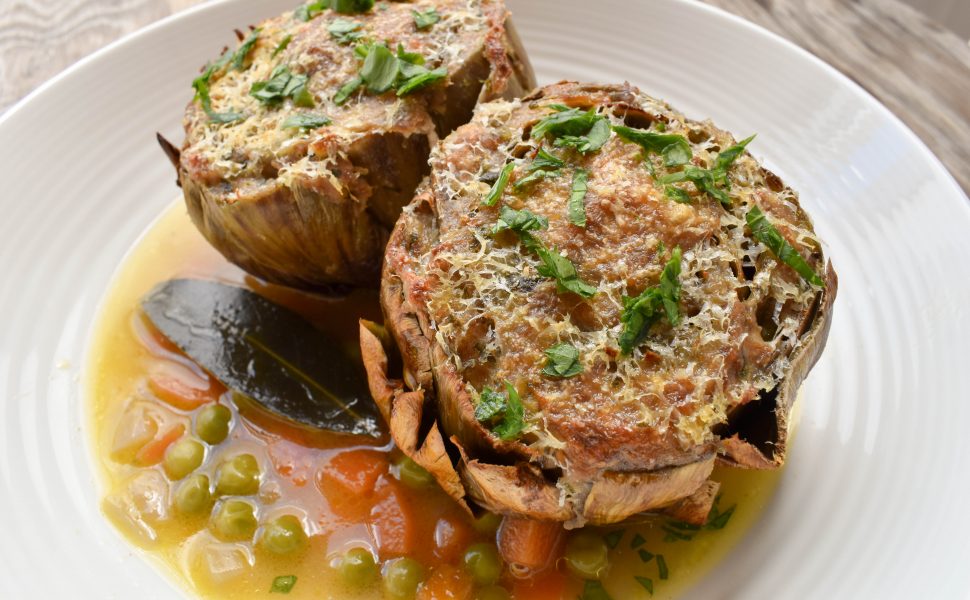 Carciofi ripieni di carne (meat stuffed artichokes)