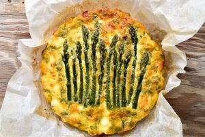 Asparagus and leek frittata