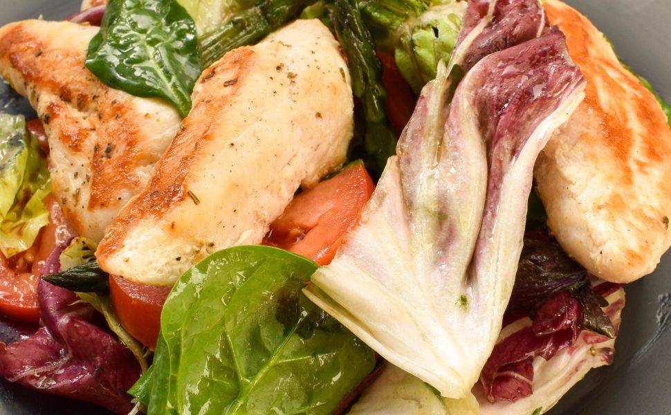 Grilled chicken and radicchio salad