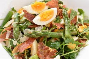 Insalata (salad) of asparagus, egg, prosciutto and parmigiano