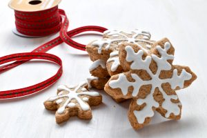 Snowflake gingerbread biscuits