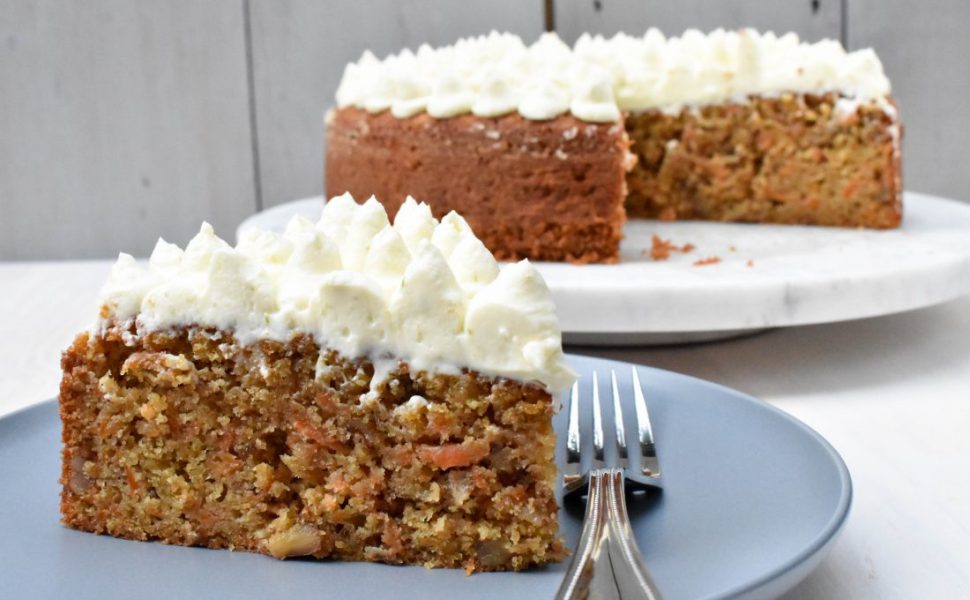 Carrot cake with lime mascarpone icing