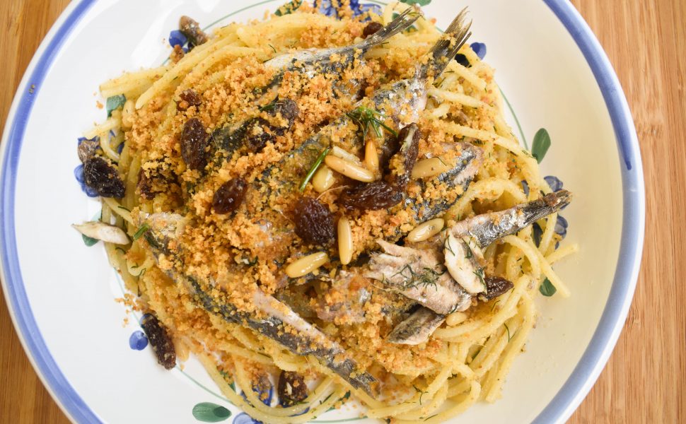 Sicilian-style pasta con le sarde (with sardines)