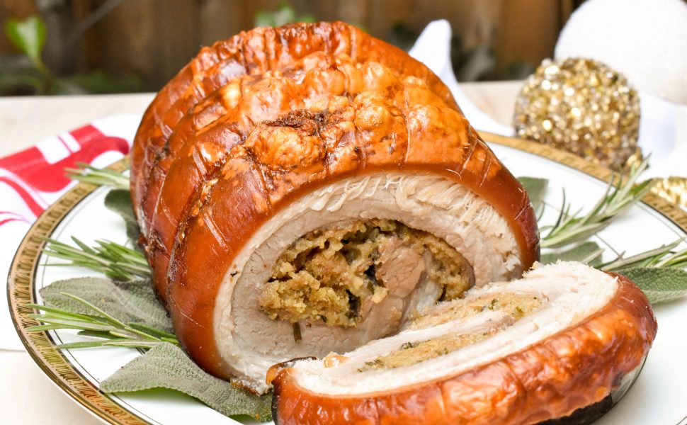 Italian stuffed Christmas Porchetta