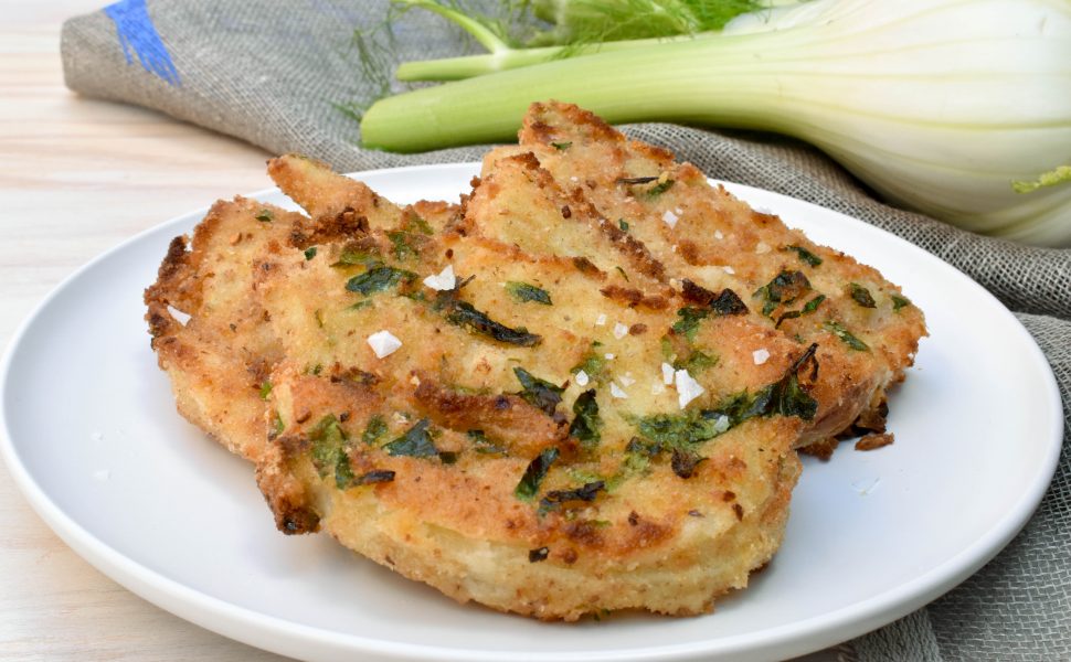 Oven-baked ‘finocchio impanato’ (crumbed fennel)
