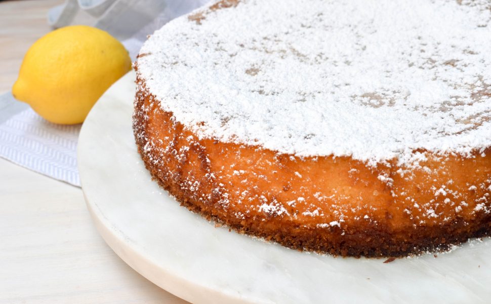 Torta Caprese Bianca (Gluten-free lemon and white chocolate cake)