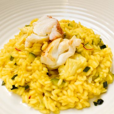 Risotto with rock lobster and zucchini