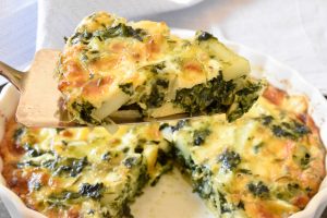 Baked frittata with spinach and potatoes