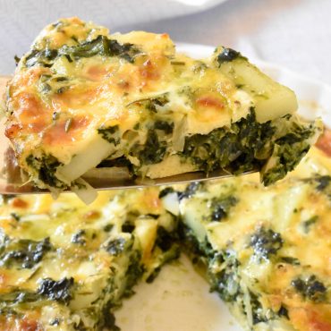 Baked frittata with spinach and potatoes