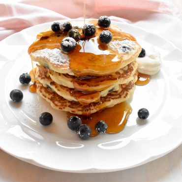 Blueberry and ricotta pancakes