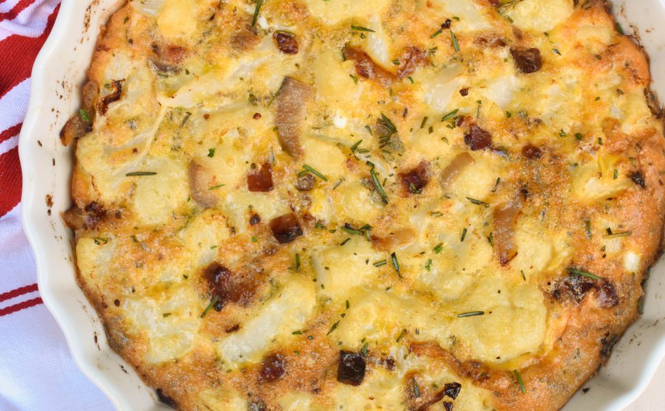 Baked frittata with cauliflower and pancetta