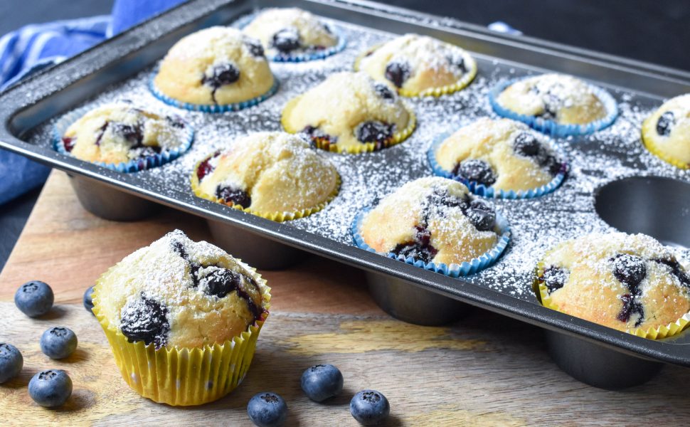 Lemon blueberry and ricotta muffins