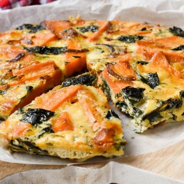 Sweet potato and silverbeet baked frittata