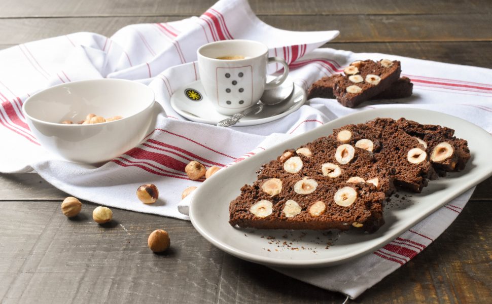 Chocolate and hazelnut cantucci