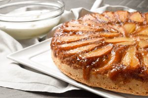 Caramelized upside down pear cake