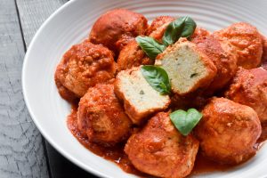 Ricotta balls in tomato sauce