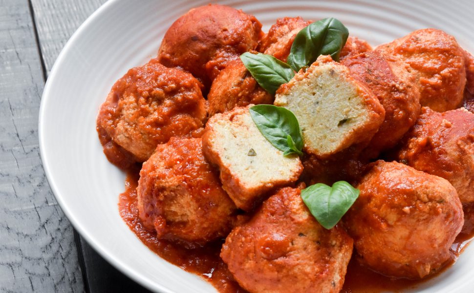 Ricotta balls in tomato sauce