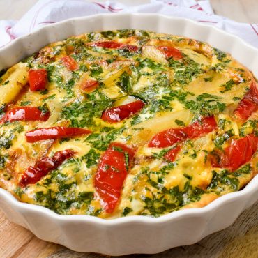 Red pepper and potato frittata