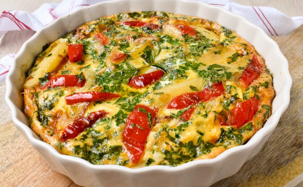 Red pepper and potato frittata