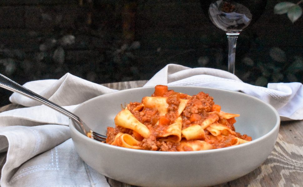 Pappardelle with authentic Bolognese sauce