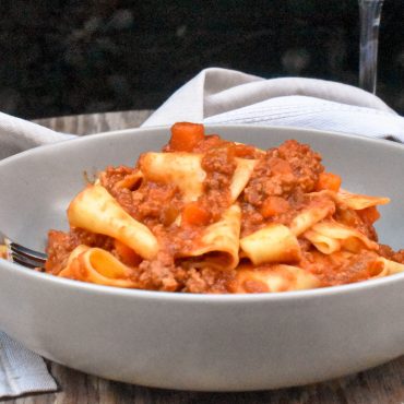 Pappardelle with authentic Bolognese sauce