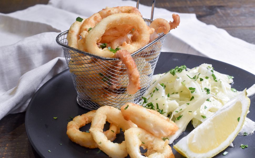 Crispy fried calamari