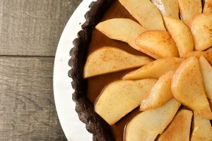 Chocolate and pear tart