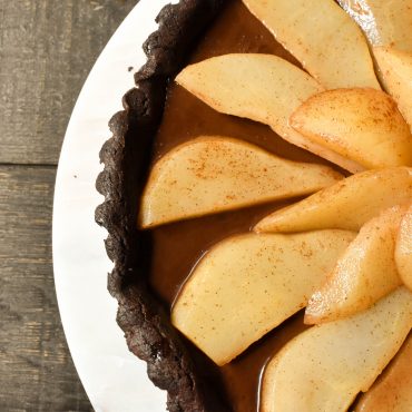 Chocolate and pear tart